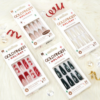 KISS Gold Finger 2023 Holiday Limited Edition Nails - Santa's Ho Ho Ho