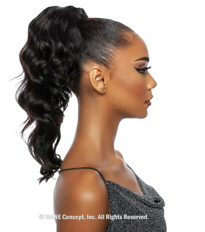 MANE CONCEPT Pristine 100% Human Hair - LOOSE DEEP DRAWSTRING PONYTAIL 16"
