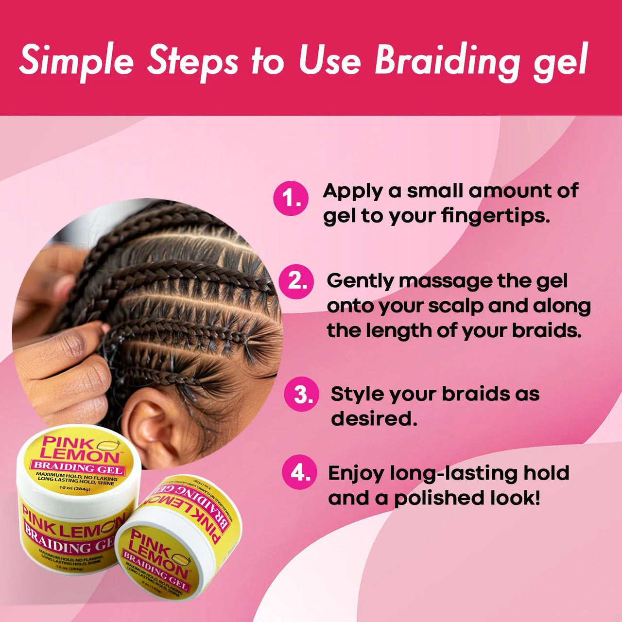 [WHOLESALE] PINK LEMON Braiding Gel