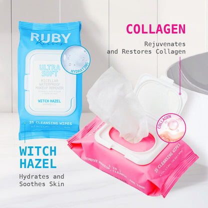 KISS Micellar Waterproof Makeup Removing Wipes - Witch Hazel