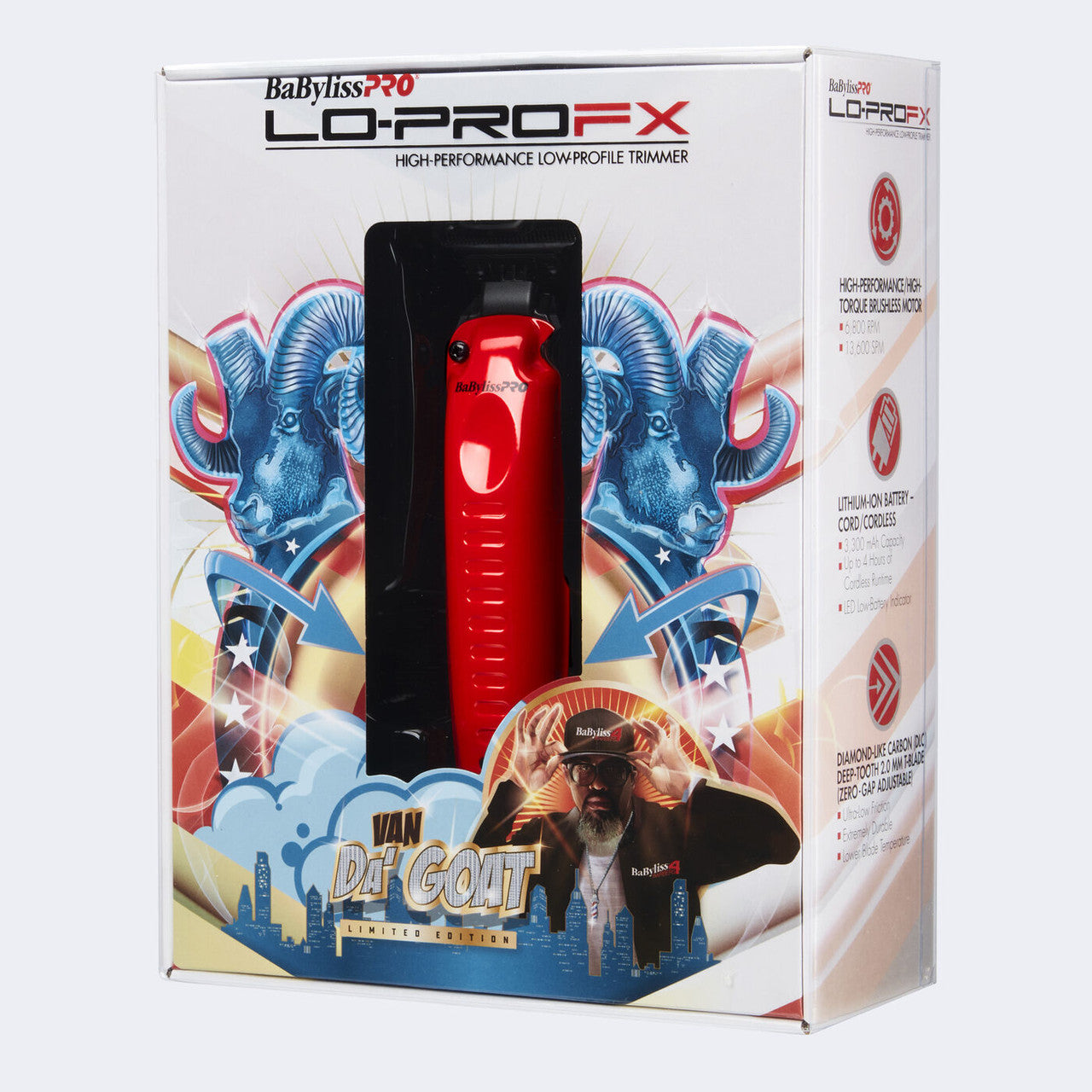BabylissPro Lo-Pro FX Cordless Trimmer - Limited Edition Influencer Collection - Van DA' Goat (FX726RI)