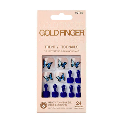 Kiss Gold Finger Solid Color Toenails - BUTTERFLIES