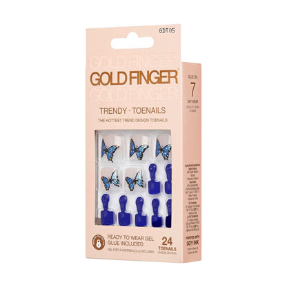 Kiss Gold Finger Solid Color Toenails - BUTTERFLIES