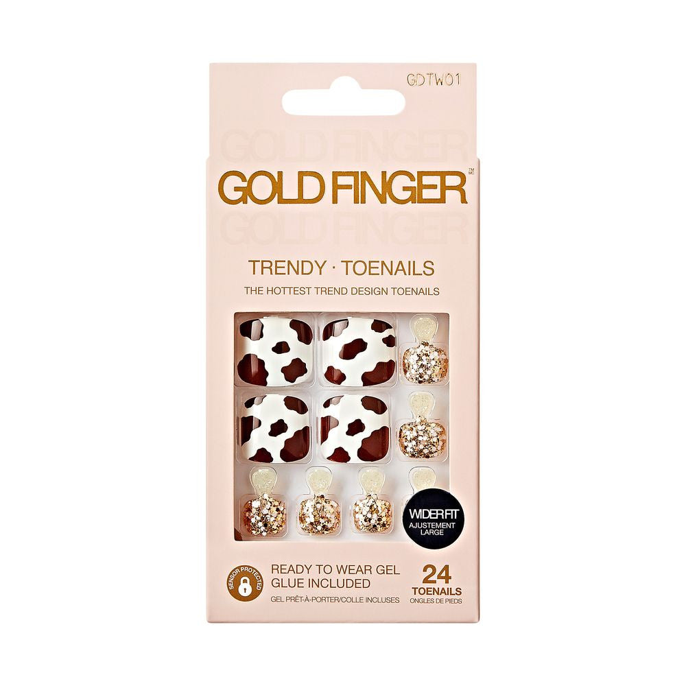 Kiss Gold Finger Trendy Wider Fit Toenails - COW SAID