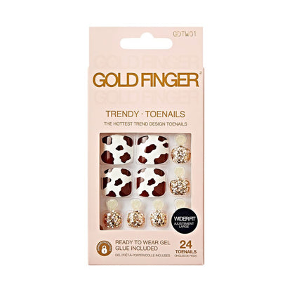 Kiss Gold Finger Trendy Wider Fit Toenails - COW SAID