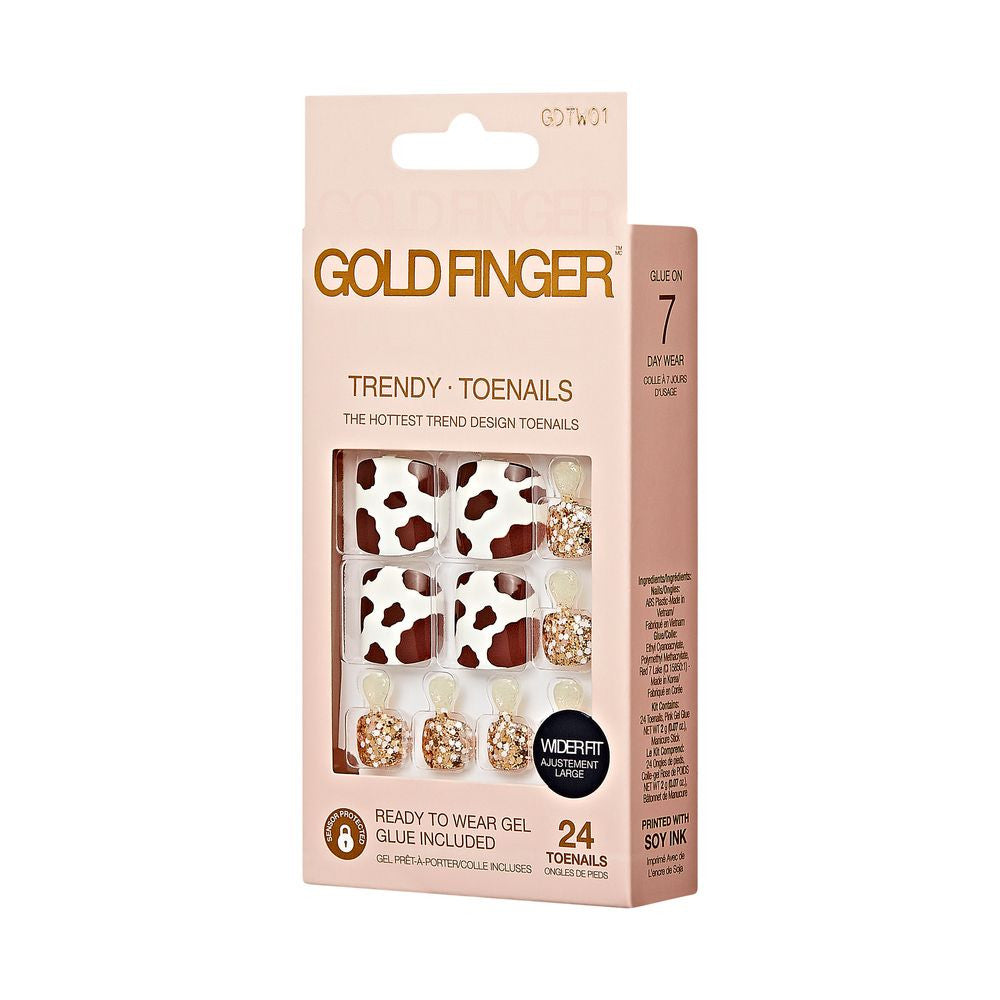 Kiss Gold Finger Trendy Wider Fit Toenails - COW SAID