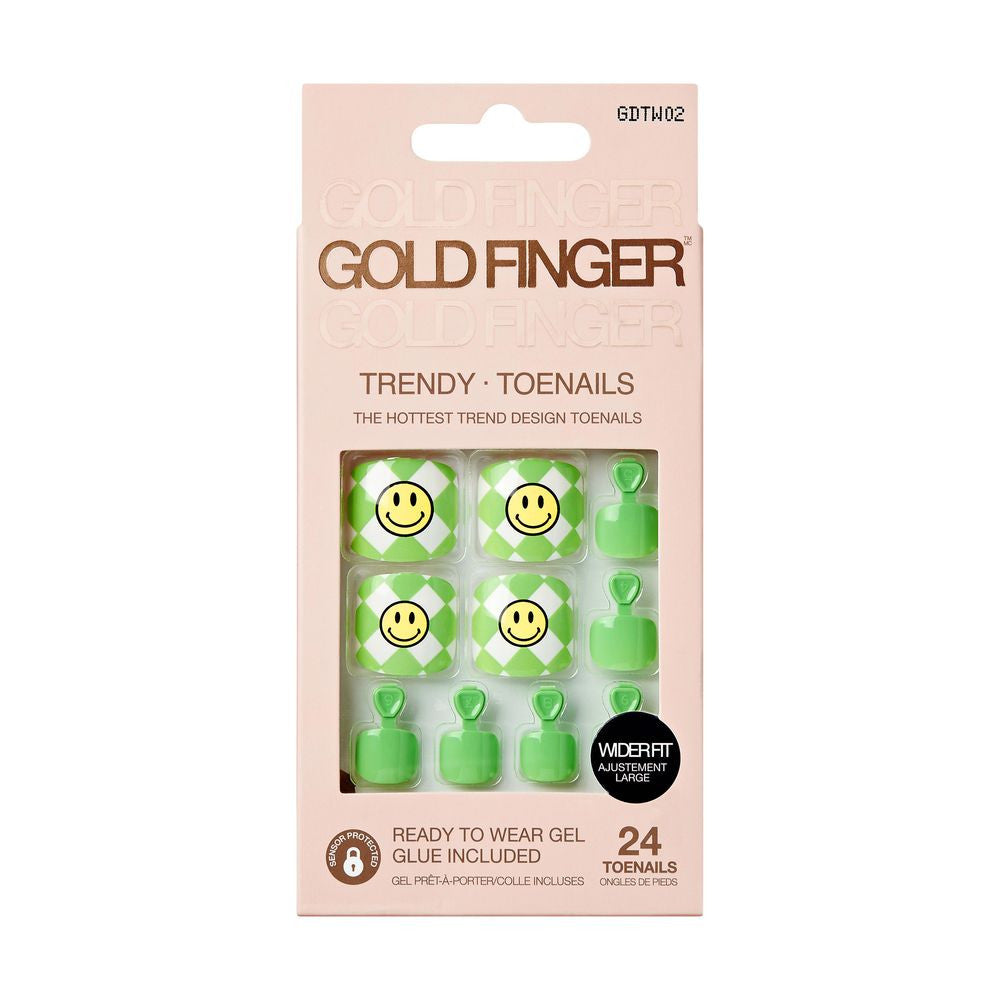Kiss Gold Finger Trendy Wider Fit Toenails - SMILEY
