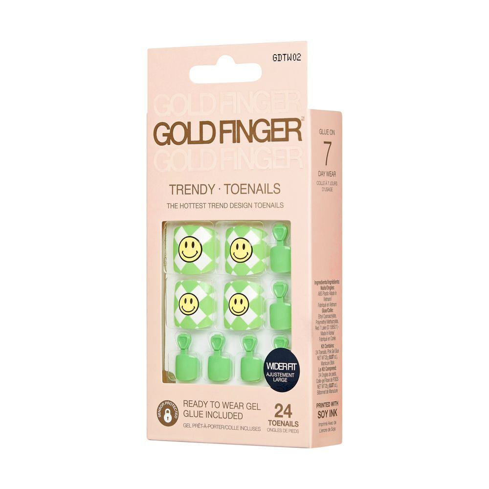 Kiss Gold Finger Trendy Wider Fit Toenails - SMILEY