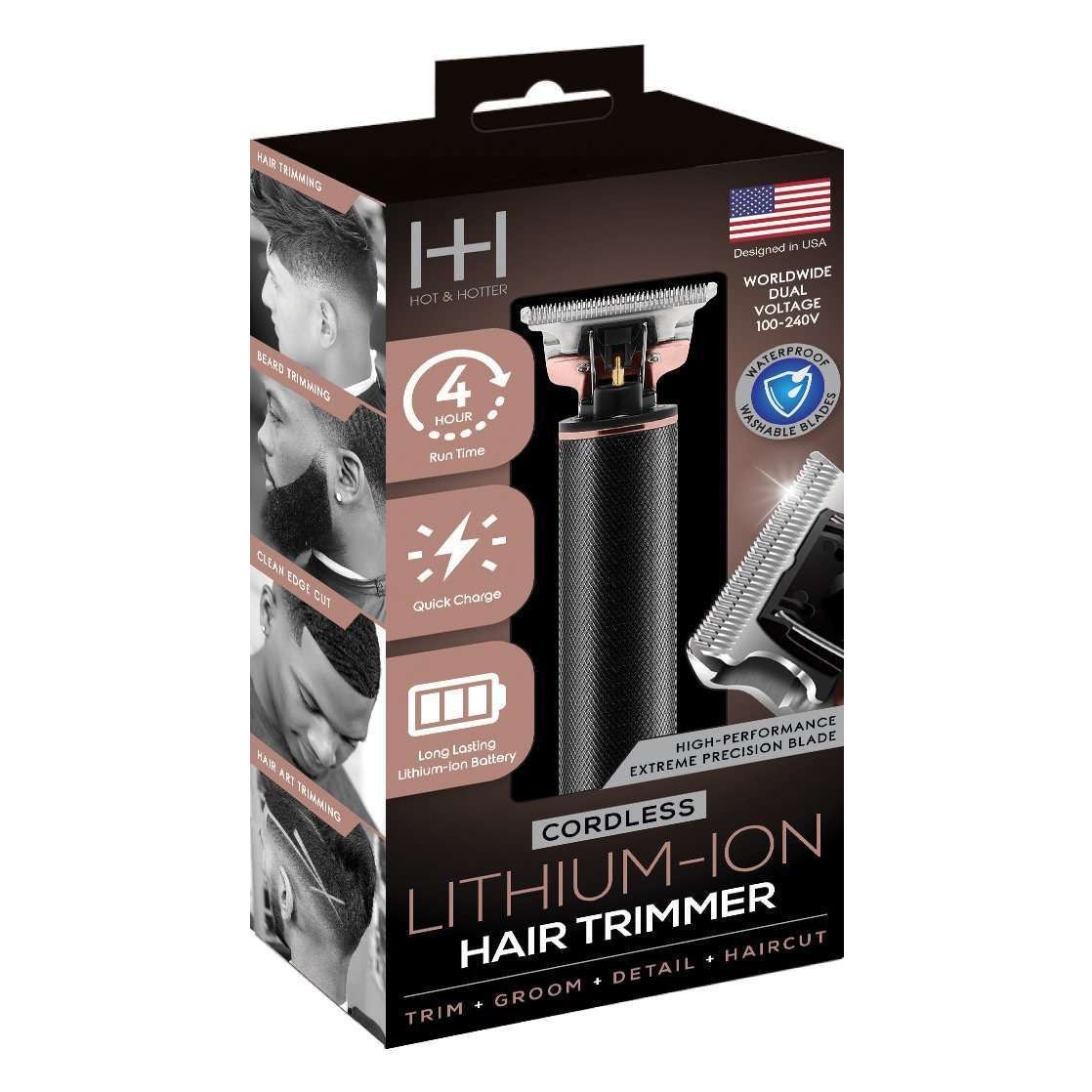 Annie Hot & Hotter Cordless Lithium-Iron Hair Trimmer Black & Rose