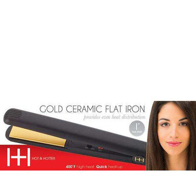 Annie Hot & Hotter Gold Ceramic On/Off Flat Iron 1"