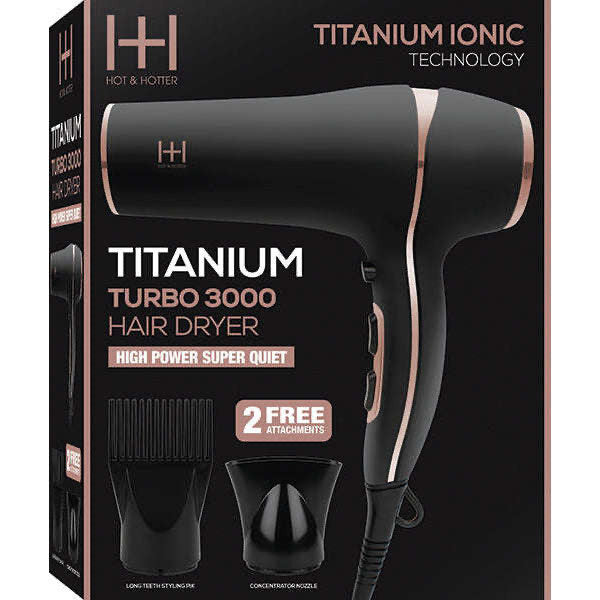 Annie Hot & Hotter Titanium Turbo 3000 Hair Dryer