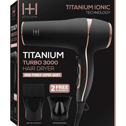 Annie Hot & Hotter Titanium Turbo 3000 Hair Dryer