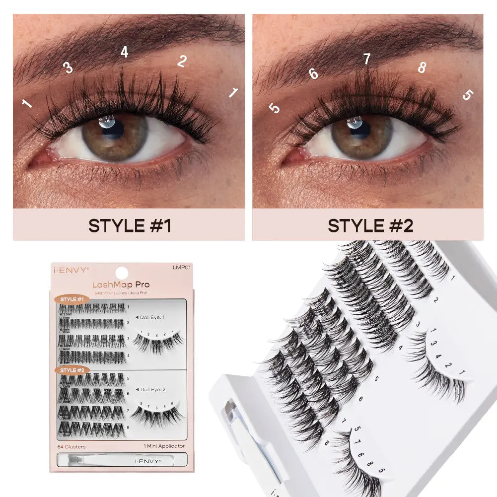 KISS I Envy LashMap Pro EyeLash Cluster Kit with Mini Tweezer
