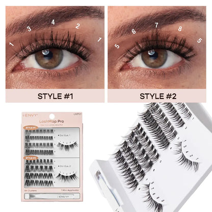 KISS I Envy LashMap Pro EyeLash Cluster Kit with Mini Tweezer