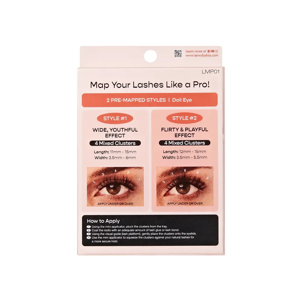 KISS I Envy LashMap Pro EyeLash Cluster Kit with Mini Tweezer