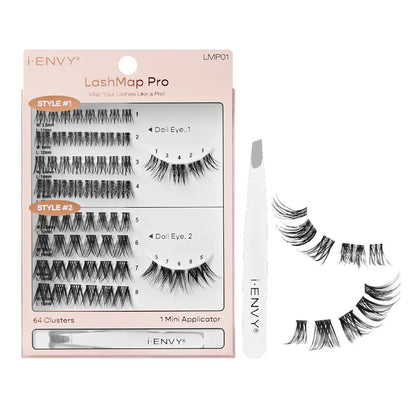 KISS I Envy LashMap Pro EyeLash Cluster Kit with Mini Tweezer