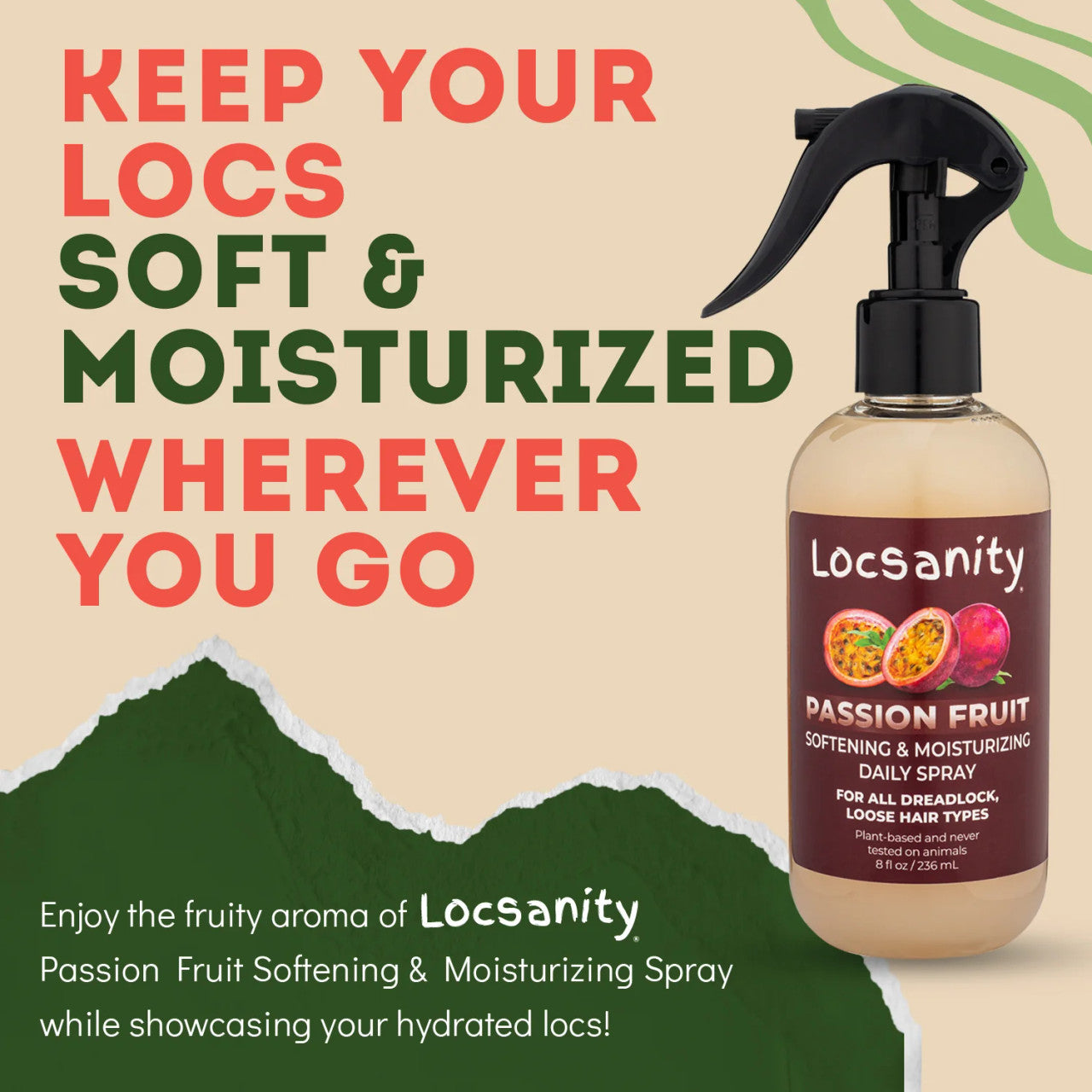 LOCSANITY Passion Fruit Softening and Moisturizing Daily Spray (8 oz)