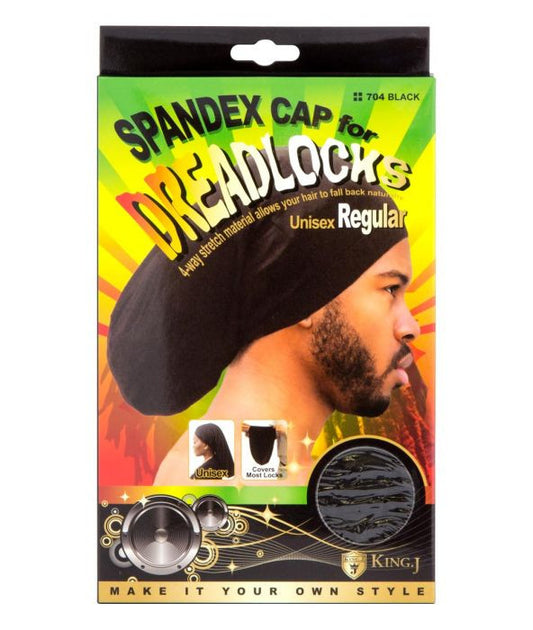 King.J Spandex Cap For Dreadlocks Unisex Regular Cap Black