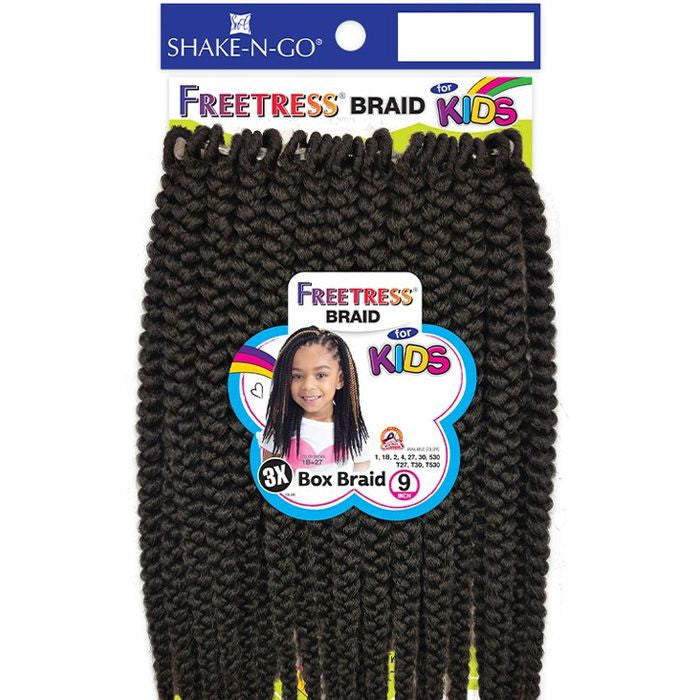 SHAKE N GO FreeTress Crochet Braids - 3X Kids Box Braid 9"