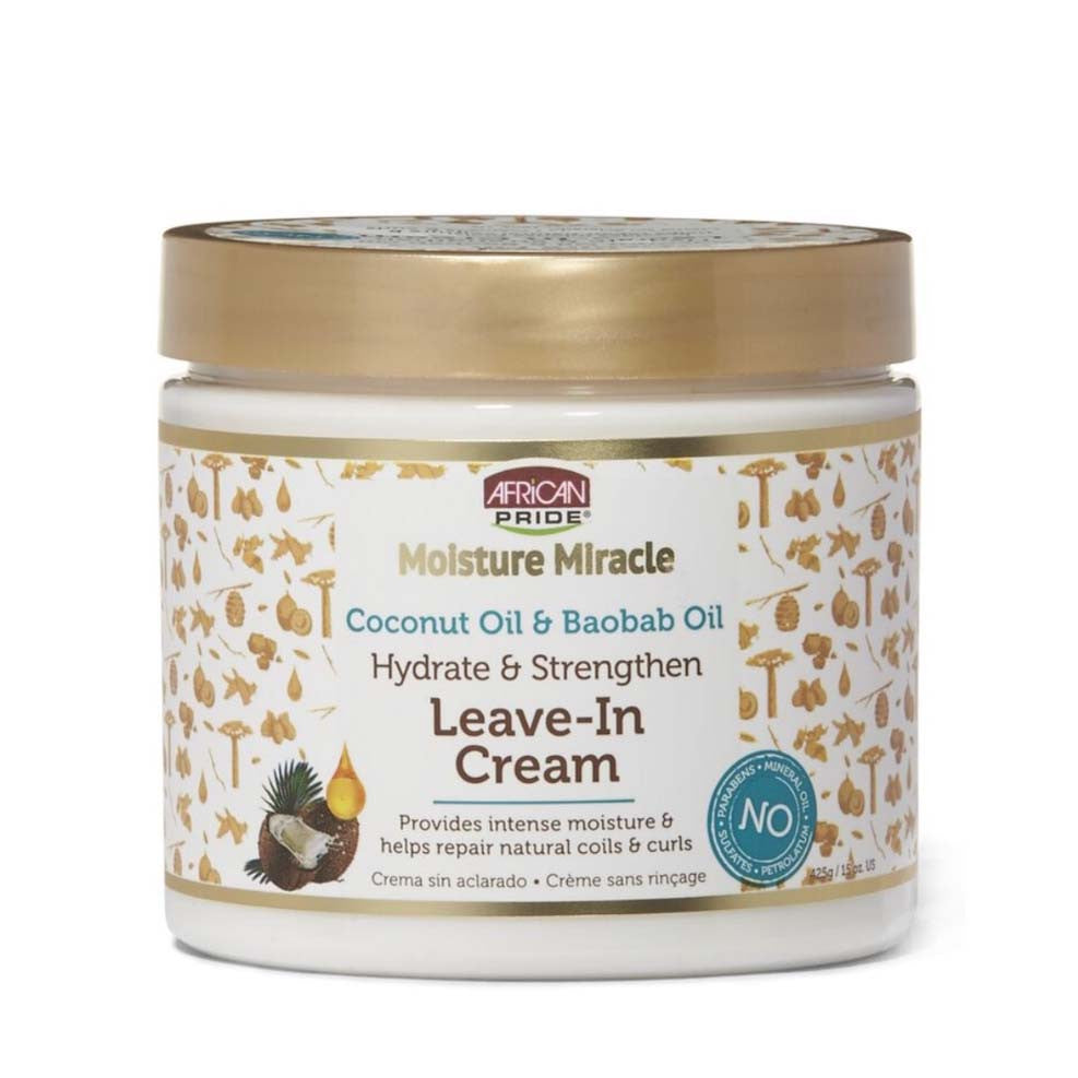 African Pride Moisture Miracle Coconut Oil & Baobab Oil Leave-In Cream