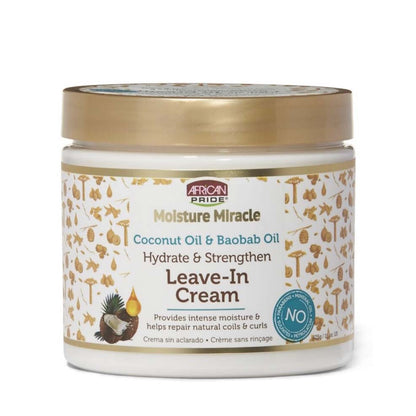 African Pride Moisture Miracle Coconut Oil & Baobab Oil Leave-In Cream