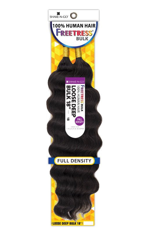 SHAKE N GO 100% Human Hair Freetress - Loose Deep Bulk 18"
