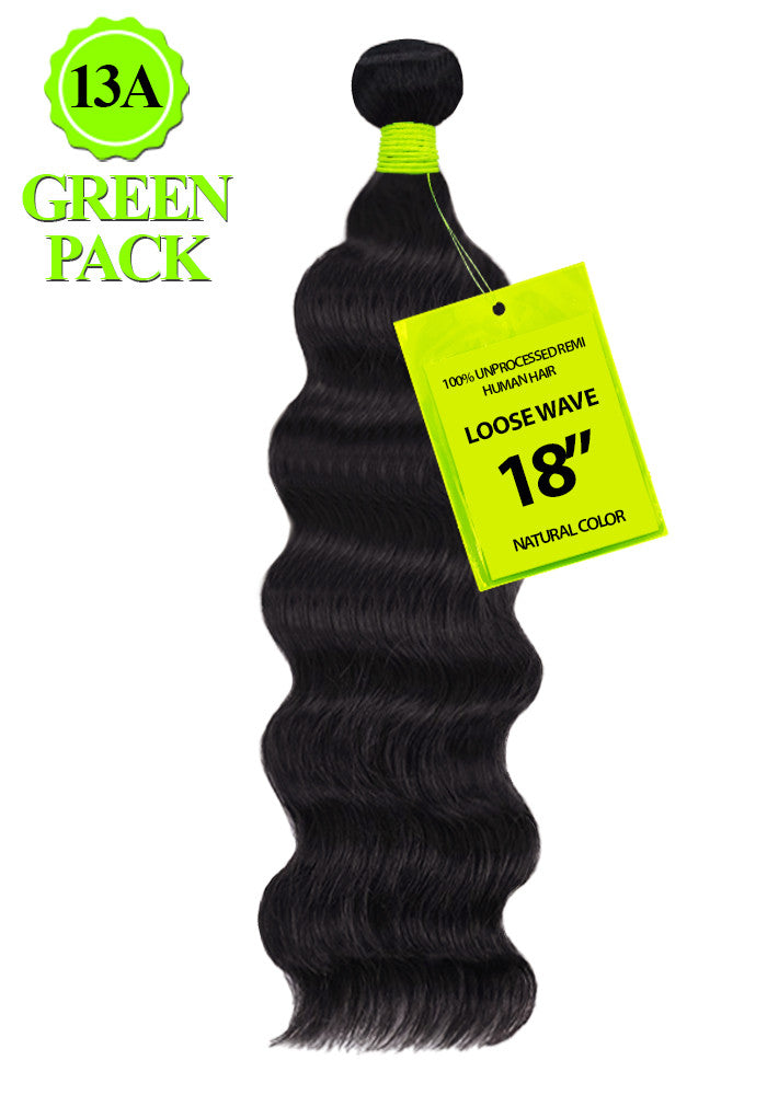 GREEN PACK Single Bundle - Loose Wave