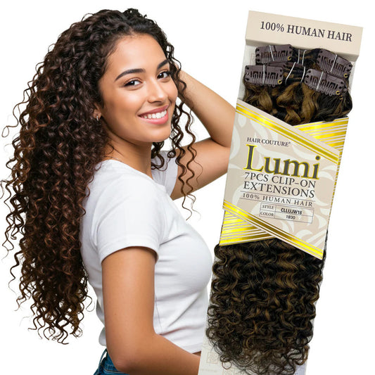 Hair Couture 100% Human Hair Extensions LUMI 7PCS Clip In - Ocean Wave (18" - 22")