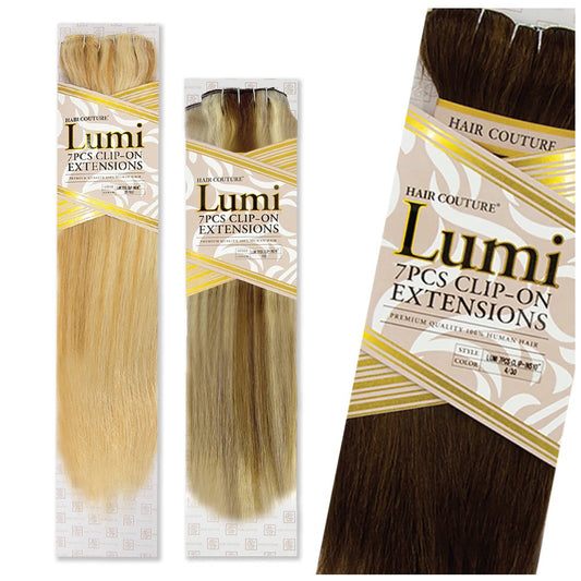Hair Couture 100% Human Hair Extensions LUMI 7 piece Clip-ins