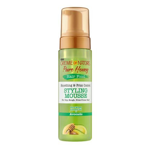 Creme of Nature  Pure Honey Hair Food Smoothing & Frizz Control Styling Mousse Avocado