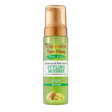 Creme of Nature  Pure Honey Hair Food Smoothing & Frizz Control Styling Mousse Avocado