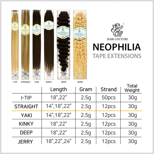 Hair Couture Neophilia 100% Remy Human Hair 12pcs Tape-In Extensions - Water Wave