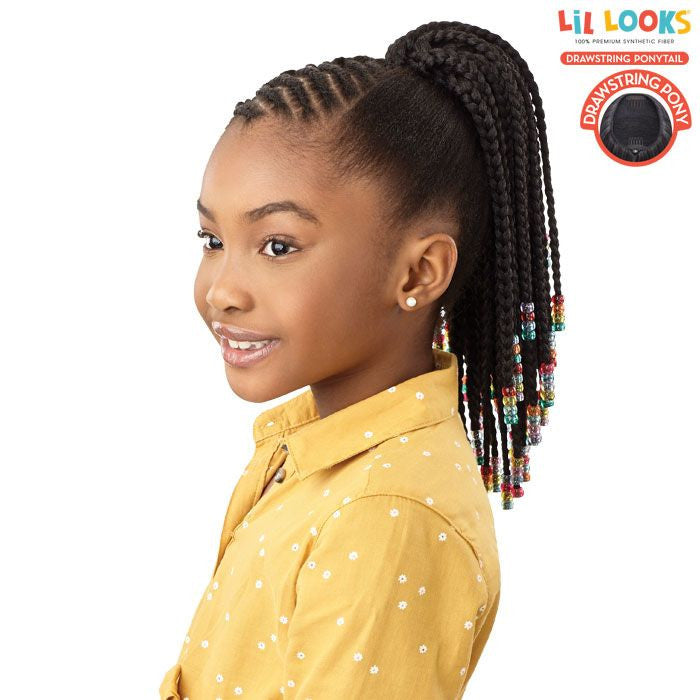 OUTRE Lil Looks Drawstring Ponytail - BEADED BOX BRAIDS 12"