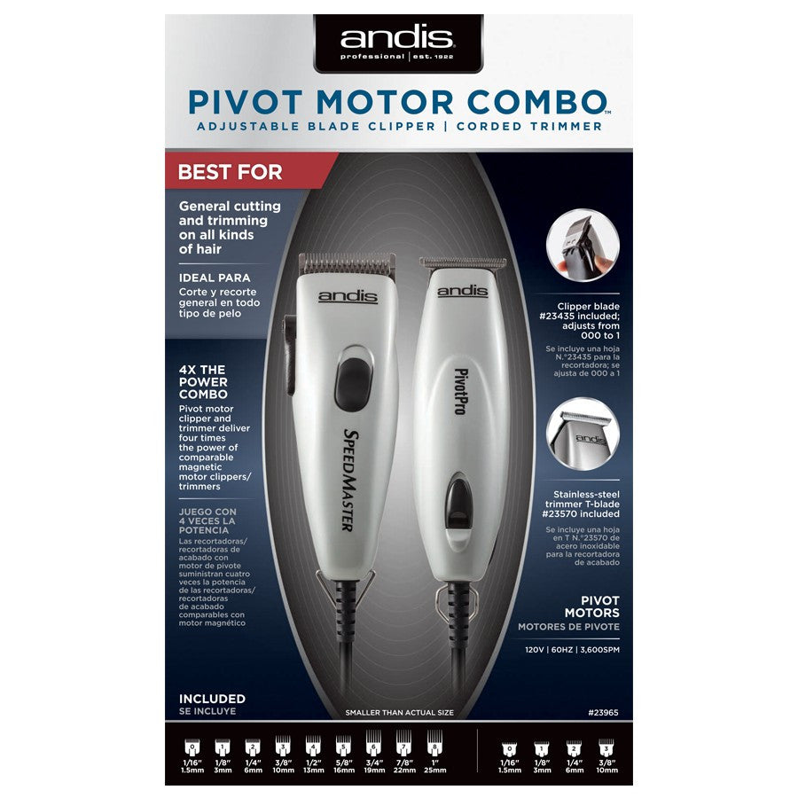 Andis PIvot Motor Combo- Adjustable Blade Clipper/Trimmer