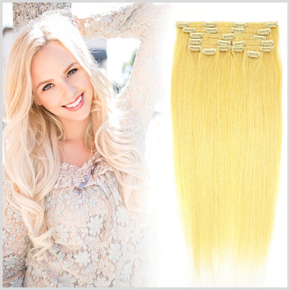 Hair Couture 100% Human Hair Extensions Pure 9 piece Clip-ins  - STRAIGHT 18" - 24"
