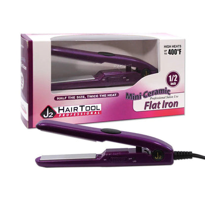 J2 Hair Tool Mini Ceramic 1/2" Straightening Flat Iron