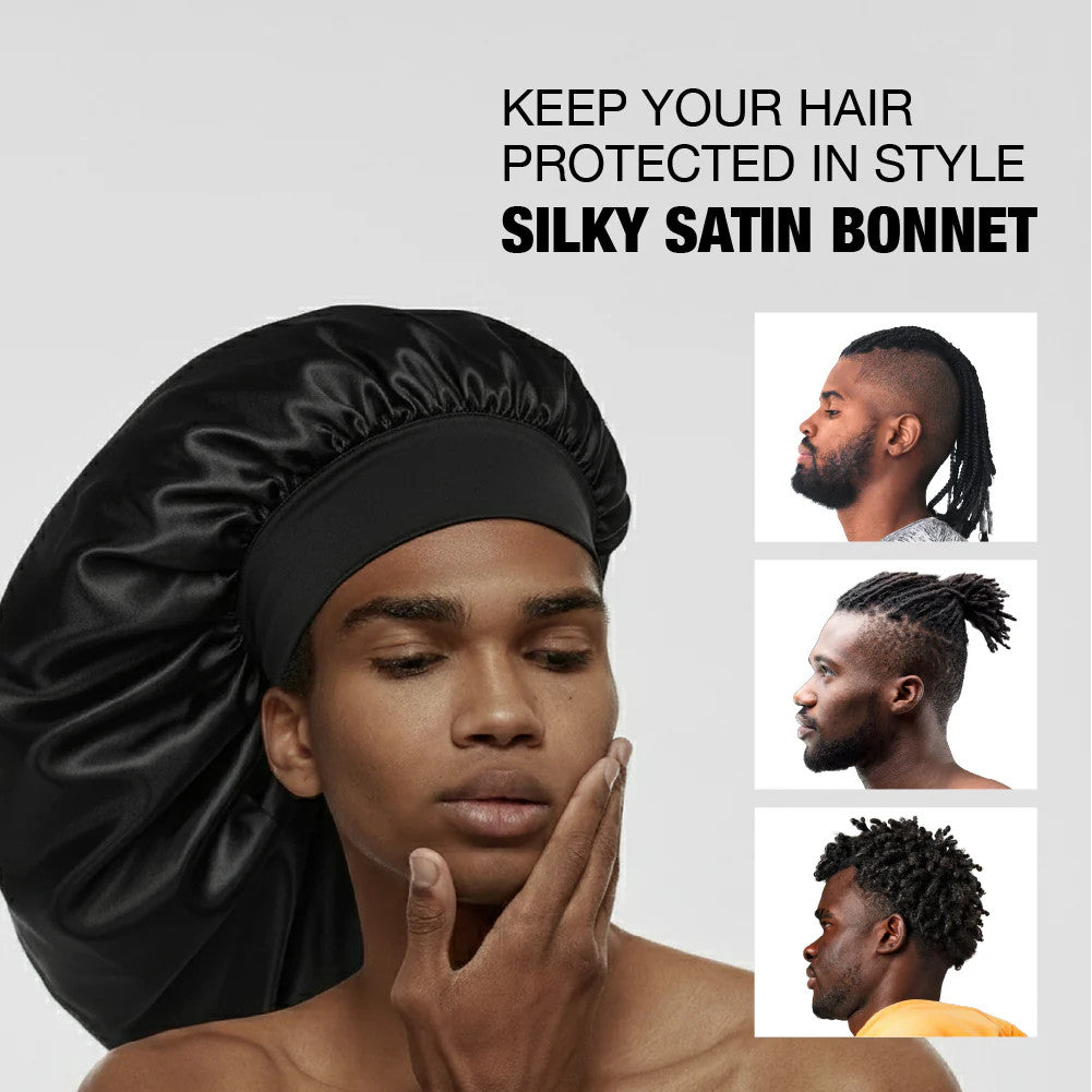 RED Men's Silky Satin Bonnet