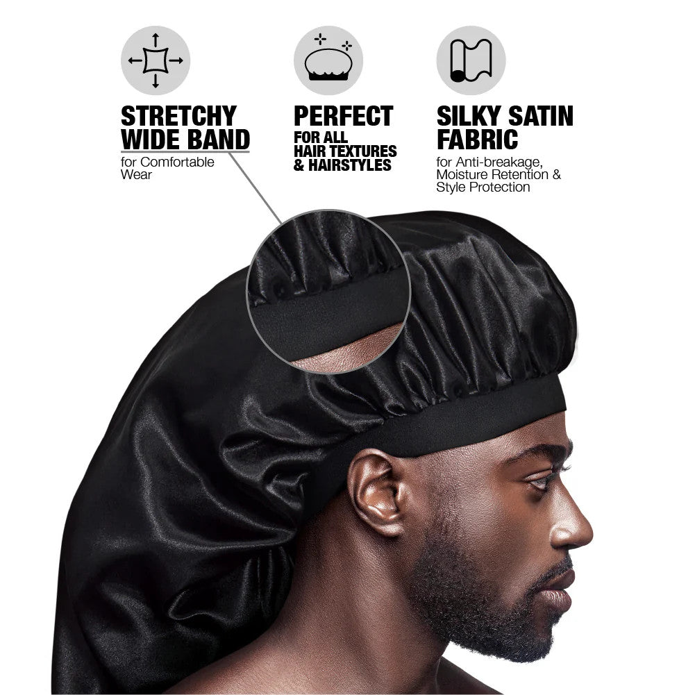 RED Men's Silky Satin Bonnet