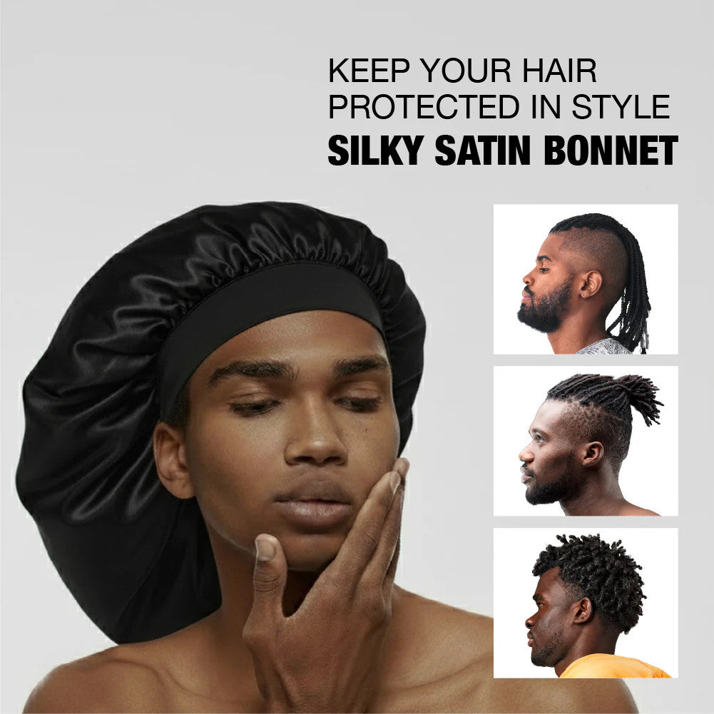 RED Men's Silky Satin Bonnet