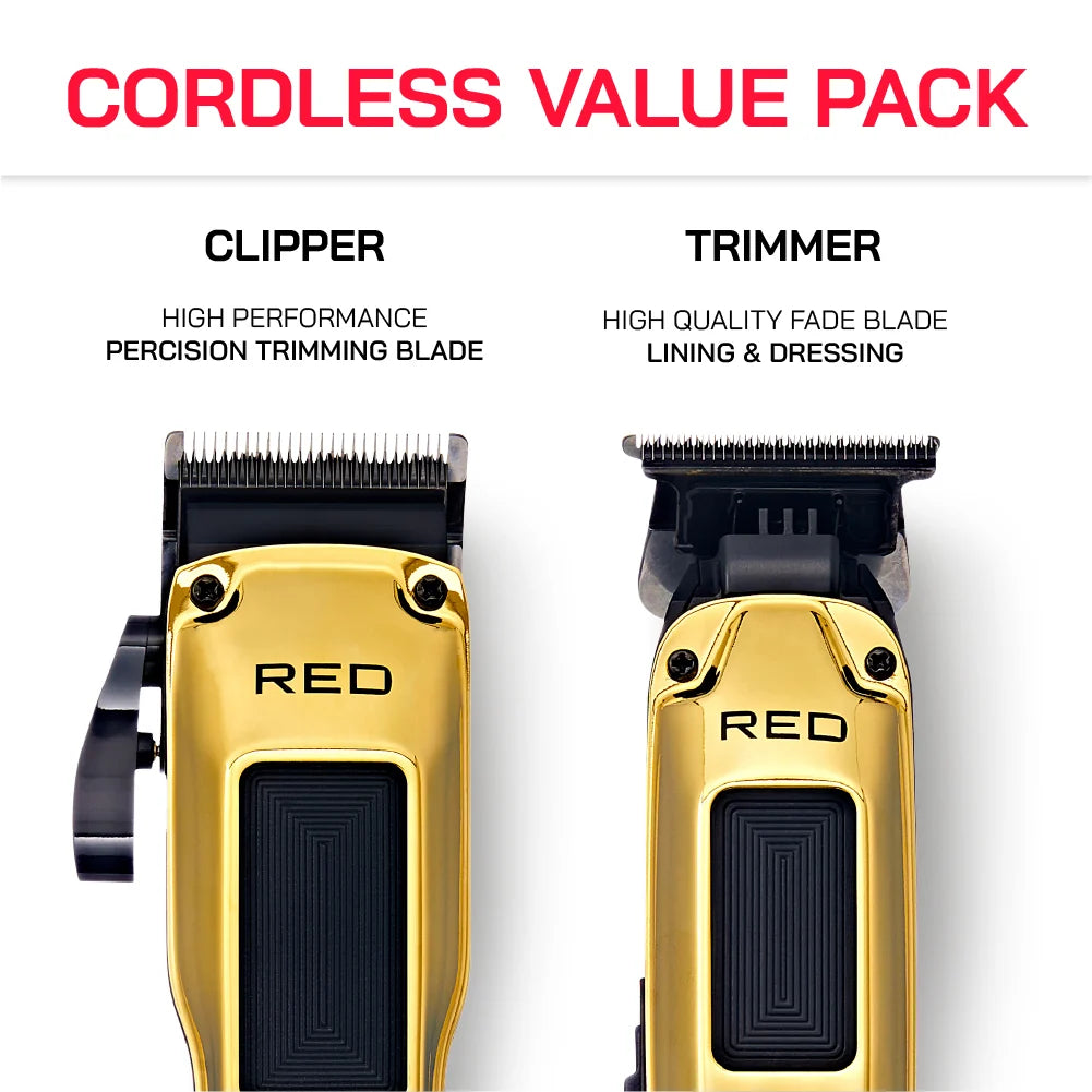 RED Cordless Clipper & Trimmer Combo Set