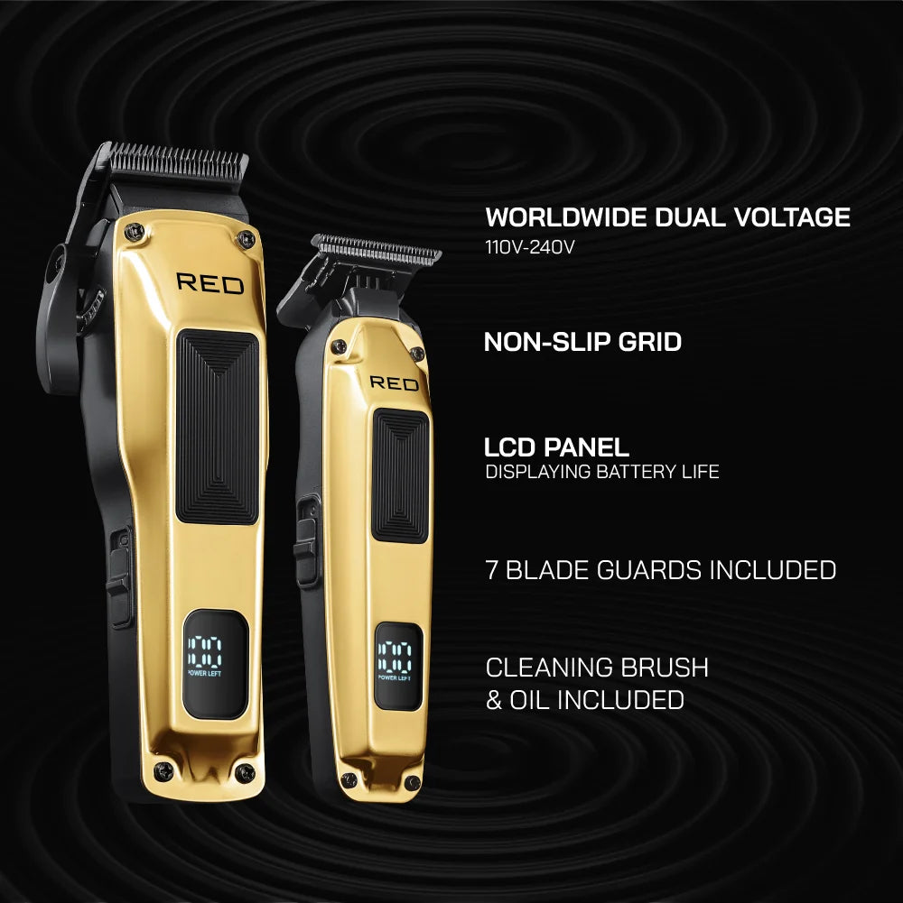 RED Cordless Clipper & Trimmer Combo Set
