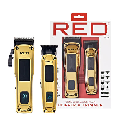 RED Cordless Clipper & Trimmer Combo Set