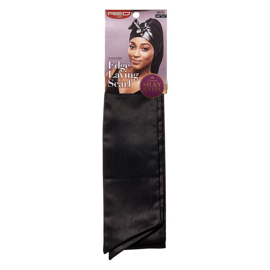RED Edge Laying Scarf 60"X4" Silky Satin