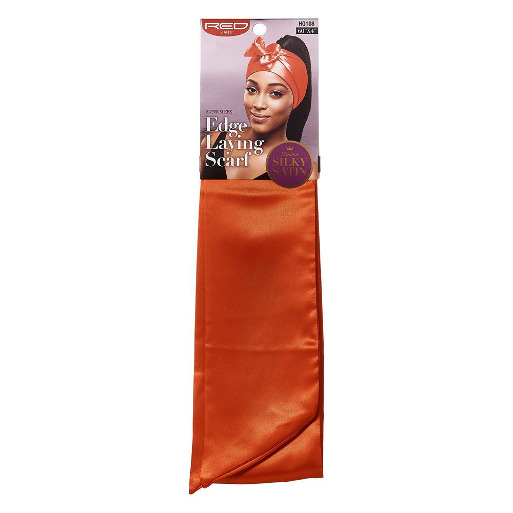 RED Edge Laying Scarf 60"X4" Silky Satin