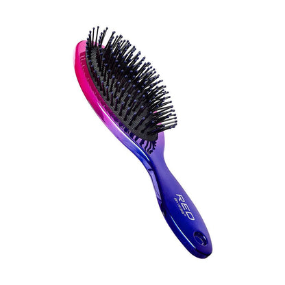 RED Crystal Charcoal Oval Paddle Brush