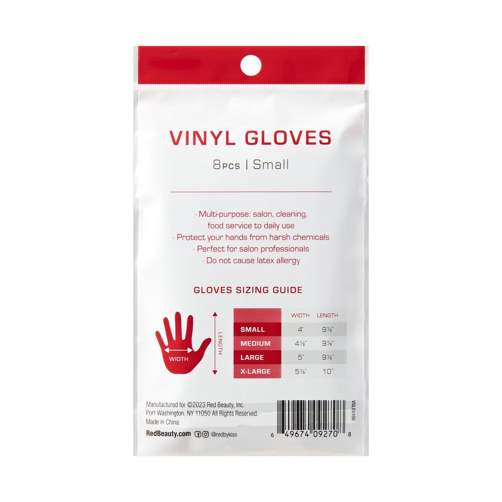 RED Black Vinyl Gloves (8pcs)