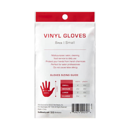 RED Black Vinyl Gloves (8pcs)