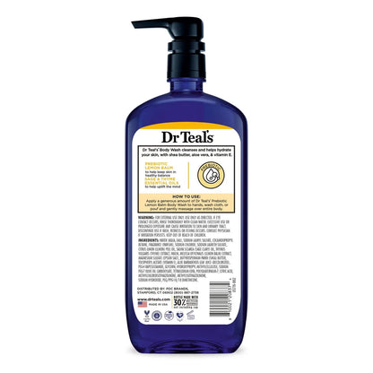 Dr. Teal's Body Wash With Pure Epsom Salt, Prebiotic Lemon Balm (24oz)