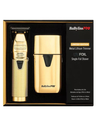 BaBylissPRO LimitedFX Collection GoldFX Trimmer & UVFOIL Single-Foil Shaver Set