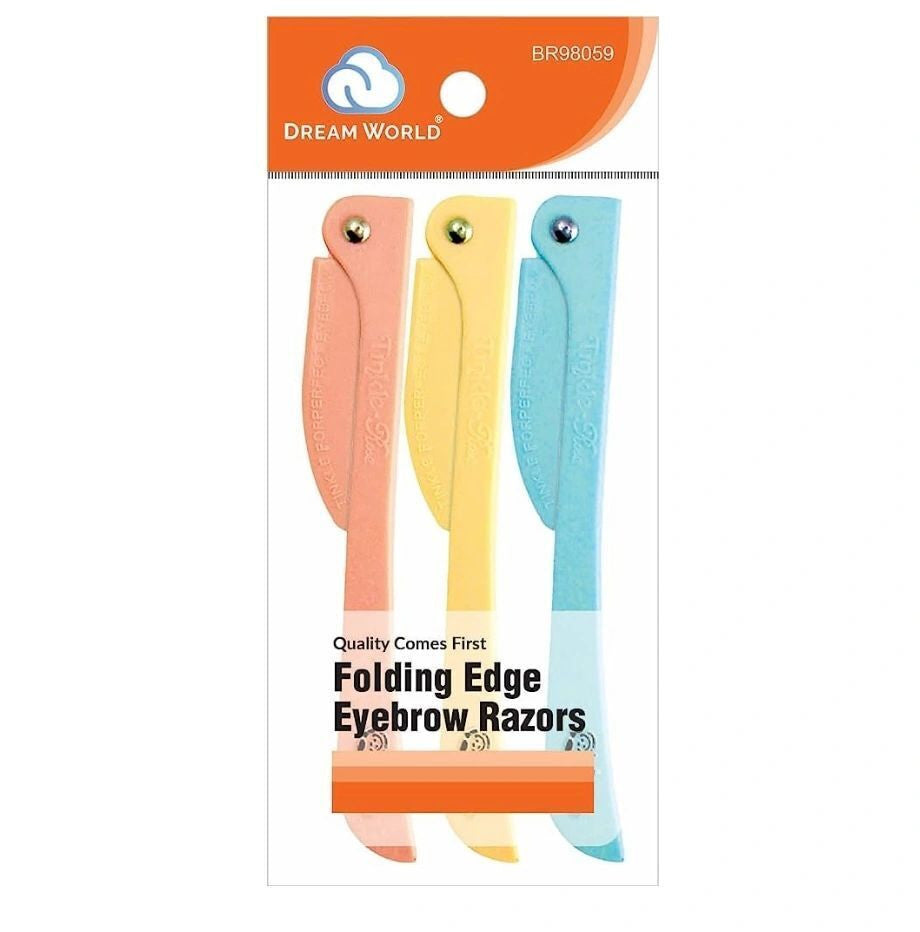 DREAM WORLD Folding Edge Eyebrow Razors (3 Pcs/pk)